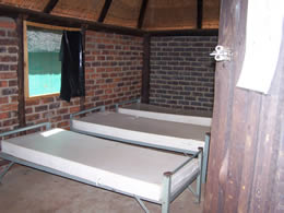 The huts are equipped with beds and matresses
