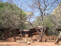 The kitchen and dining huts