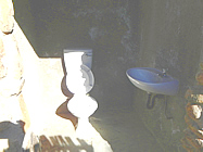 Toilet and wash basin at the Bush camp
