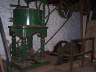 Inside the old water mill building